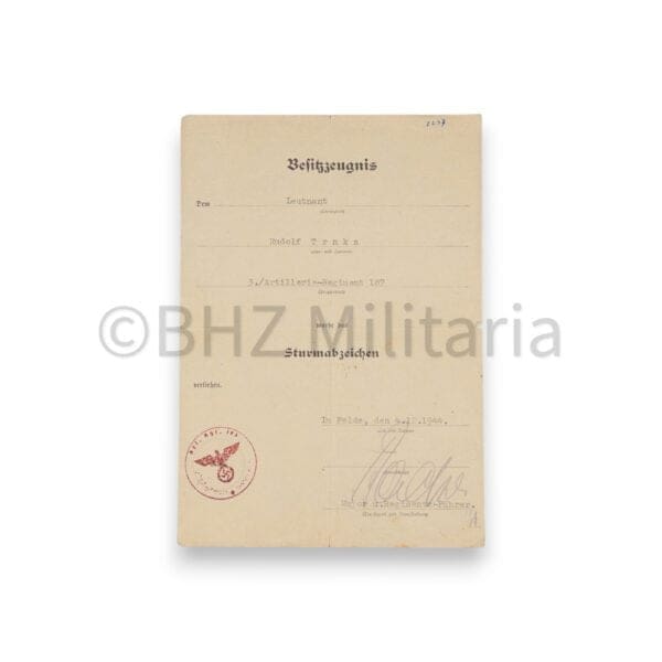 Documentgroep-Leutnant-Art-Rgt-187