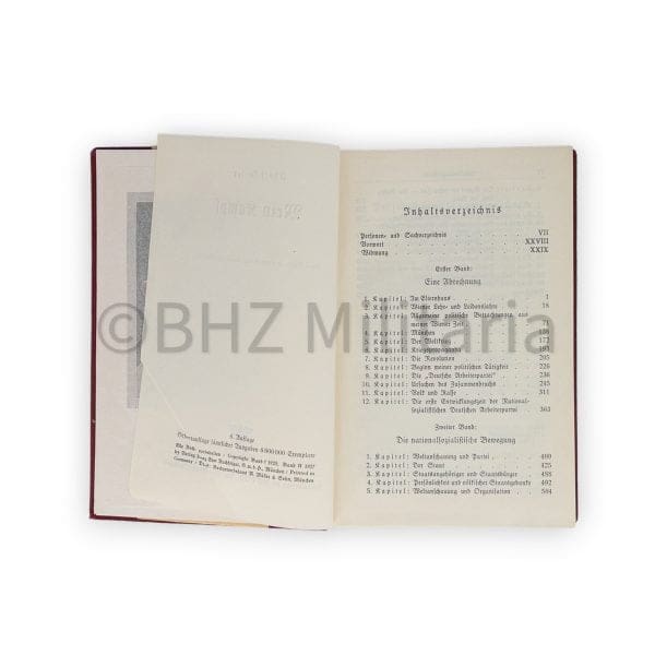 Mein Kampf Tornister uitgave 1940 met opdracht en boekenlegger