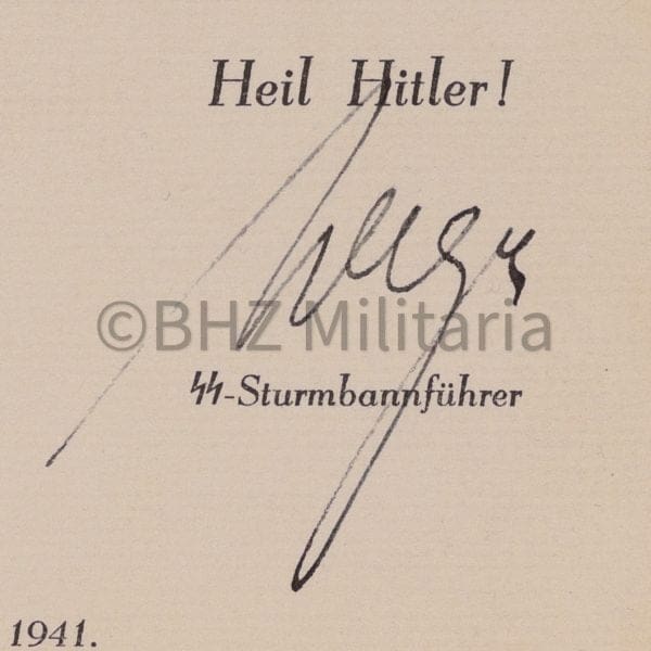 Document Autograph SS Sturmbahnführer Willy Lages