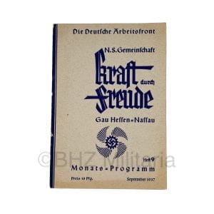 Kraft durch Freude (KdF) - Heft 9 - September 1937 - Gau Hesse-Nassau
