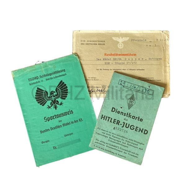 BDM Dienstkarte der Hitler-Jugend - Sportausweis - Reichsschwimschein