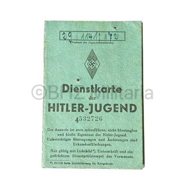Dienstkarte der Hitler-Jugend 4532726 - BDM