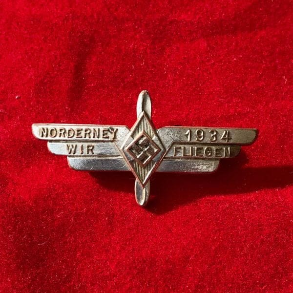 Norderney 1934 Wir Fliegen Participant badge HJ Flieger