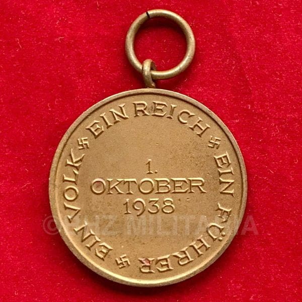Medaille ter herinnering aan de annexatie van het Sudetenland 1 Oktober 1938 zonder lint.