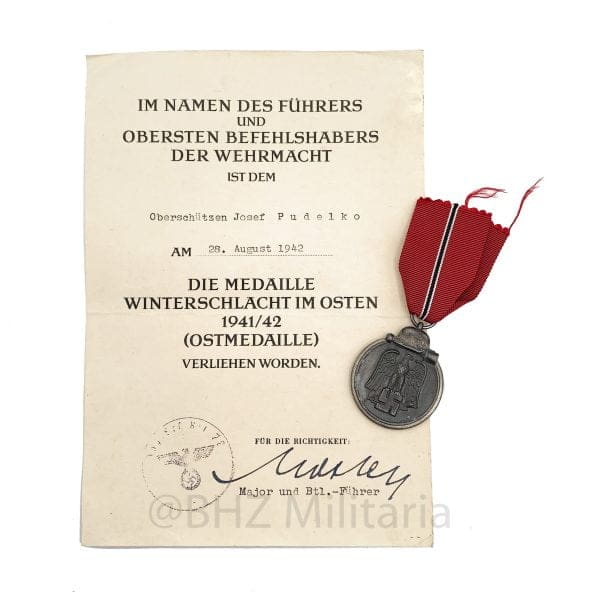 Medal Winterschlacht im Osten with certificate