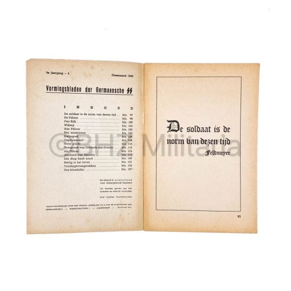 SS Formations Sheets of the Germanic SS - April 1943 - 3rd Volume No 4