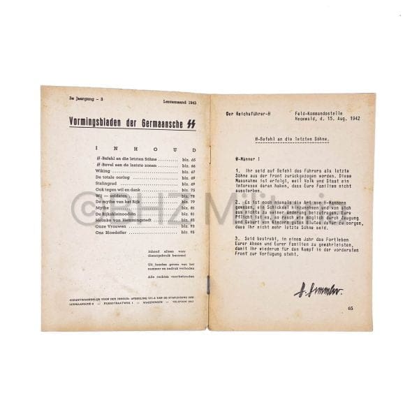 SS Vormingsbladen der Germaansche SS - Maart 1943 - 3e Jaargang Nr 3