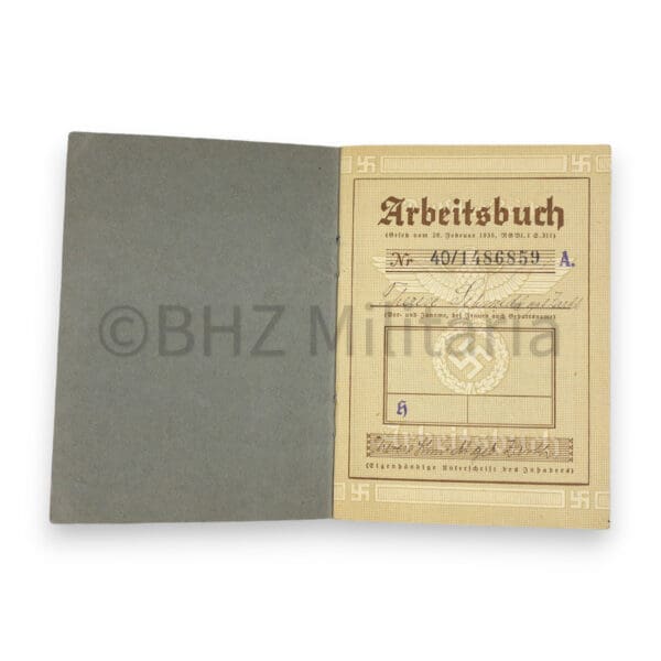 Arbeitsbuch Arbeitsamt Berlin - Reichshauptbank Berlin