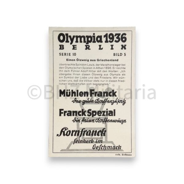 1936 Olympic Games set with signature Adolf Hitler
