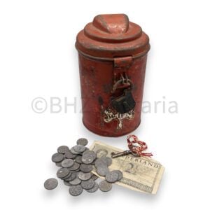 winter aid Netherlands (whn) collection box with lock and money