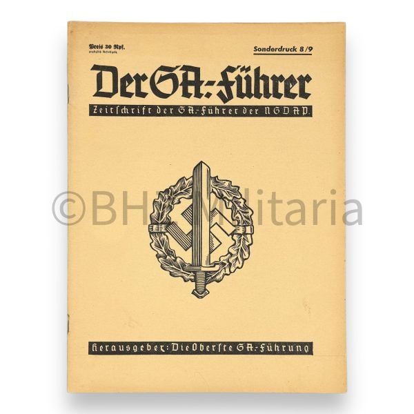 der sa führer – zeitschrift der sa führer der nsdap – sonderdruck 8/9