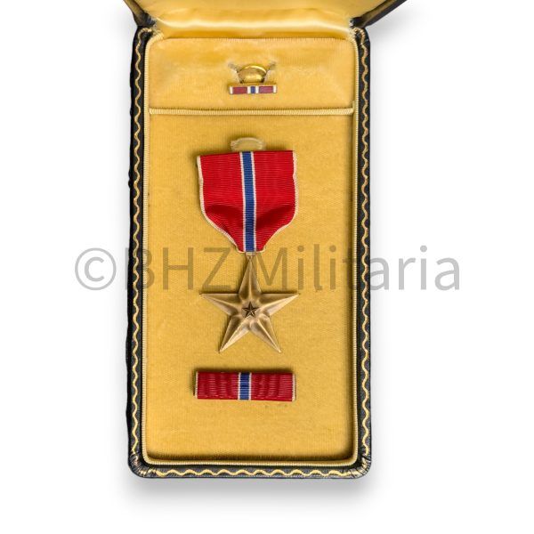 bronze star medal met naam in etui