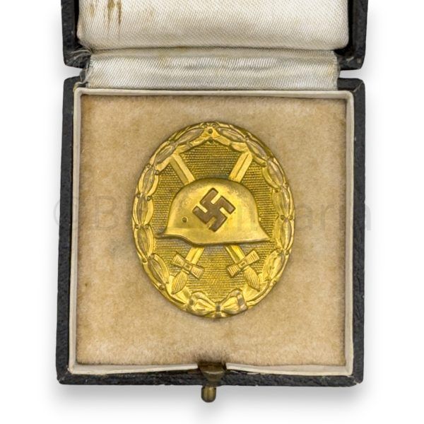 verwundetenabzeichen 1939 goud hauptmünzamt in doosje